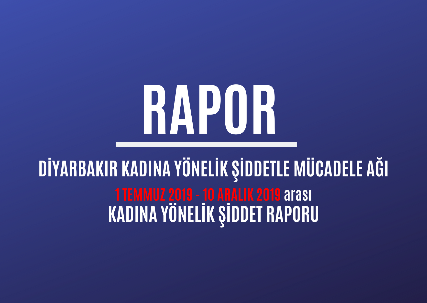 DİYARBAKIR KADINA YÖNELİK ŞİDDETLE MÜCADELE AĞI/ŞİDDET RAPORU