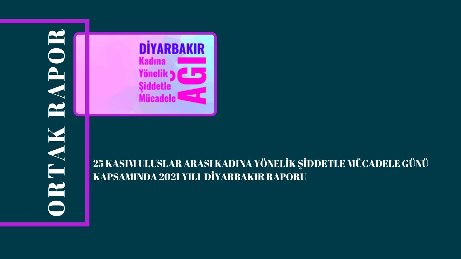 Ortak Rapor / Diyarbakır Şiddetle Mücadele Ağı: 25 Kasım Uluslararası Kadına Yönelik Şiddetle Mücadele Günü Kapsamında 2021 Yılı Diyarbakır Raporu